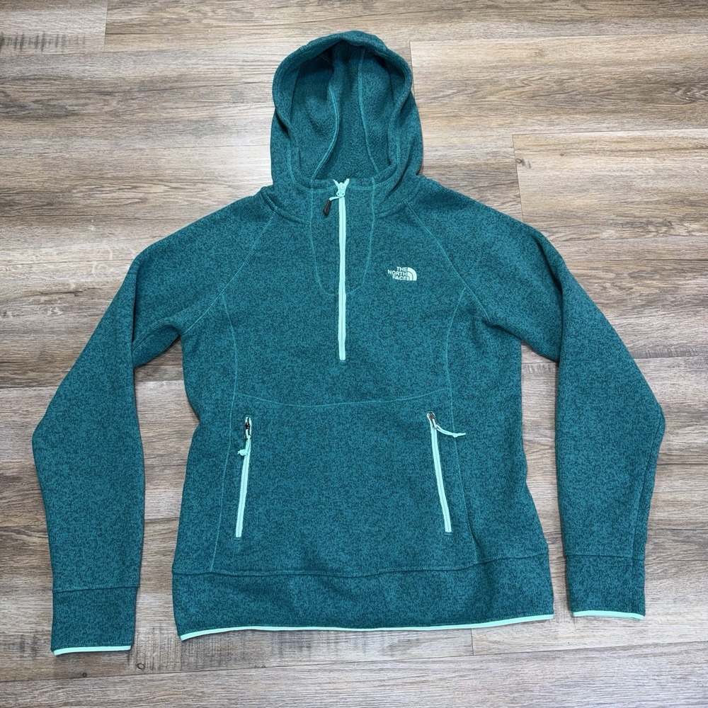 The North Face Crescent 1/4-Zip Pullover Hoodie Womens M Mint Green Colorway